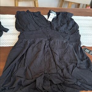 Express Black romper with Button Detail